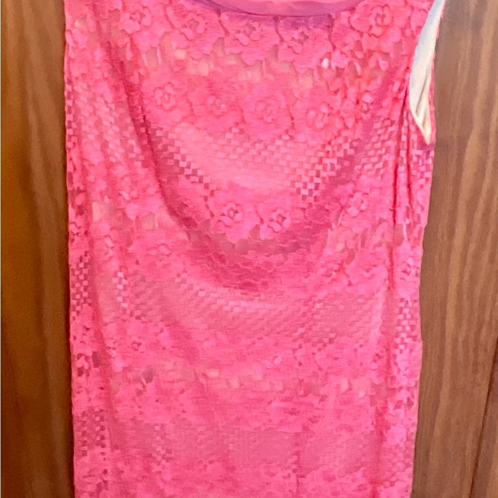 Coral Silk lace dress